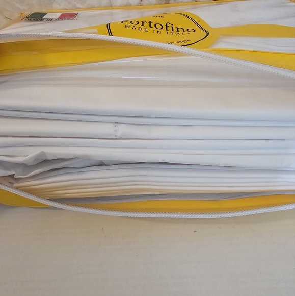 Portofino Luxury Italian King Sheet Set White Cotton - Picture 2 of 12